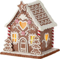 One Holiday Way Lighted Gingerbread House - 6.5-Inch Decorative Xmas Tabletop Decoration w/Timer