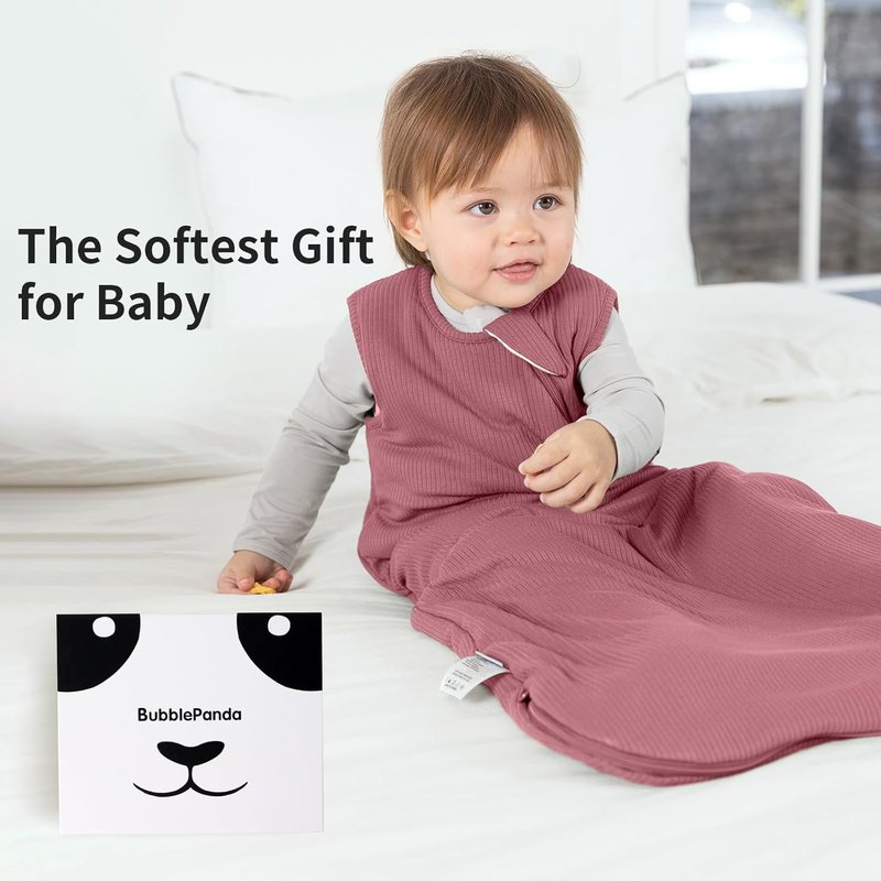 BubblePanda Bamboo Sleep Sack - Breathable 1.0 Tog Newborn Infant Wearable Blanket | 0-6 Months