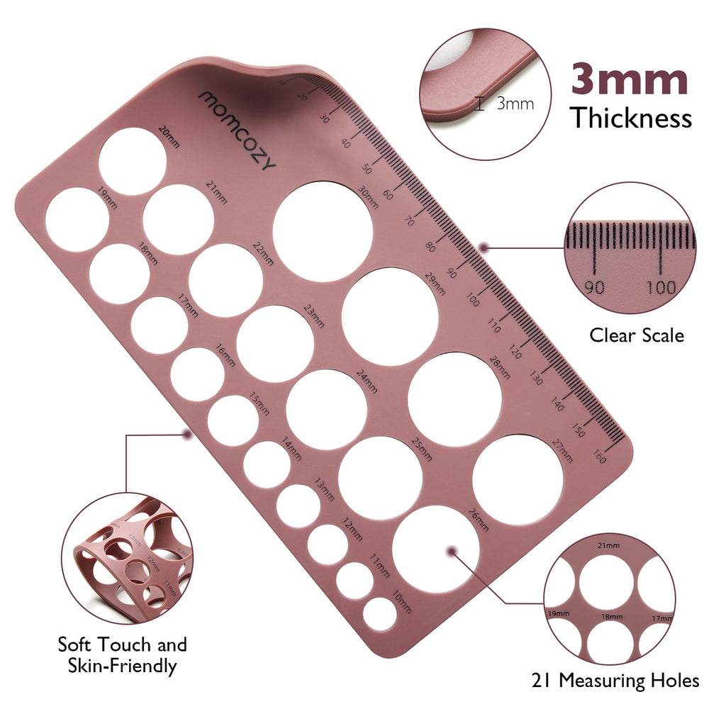 Momcozy Nipple Ruler, Silicone Flange Sizing Tool for Breast Pump Fitting