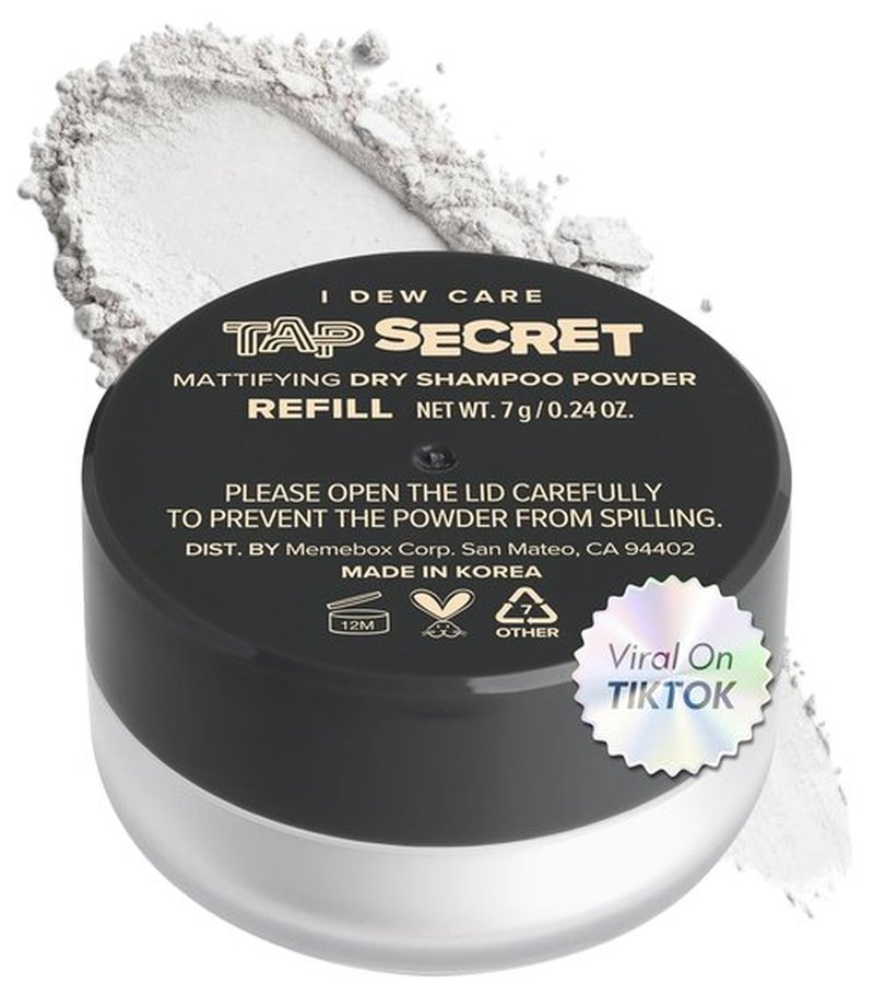I DEW CARE Tap Secret Dry Shampoo Powder Refill - Strengthening & Volumizing | Travel Size, 0.24 Oz