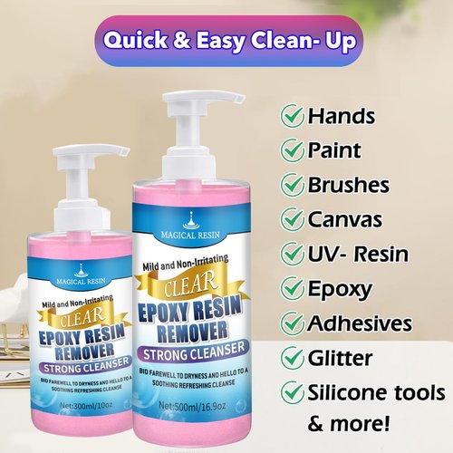 OOTDART Hands Resin Remover Gel - All Natural Epoxy Resin Cleaner - Magical Cleanser for Artists - Epoxy Remover - Glue, Silicone, Paint & Glitter Soap- For Soft and Moisturized Skin