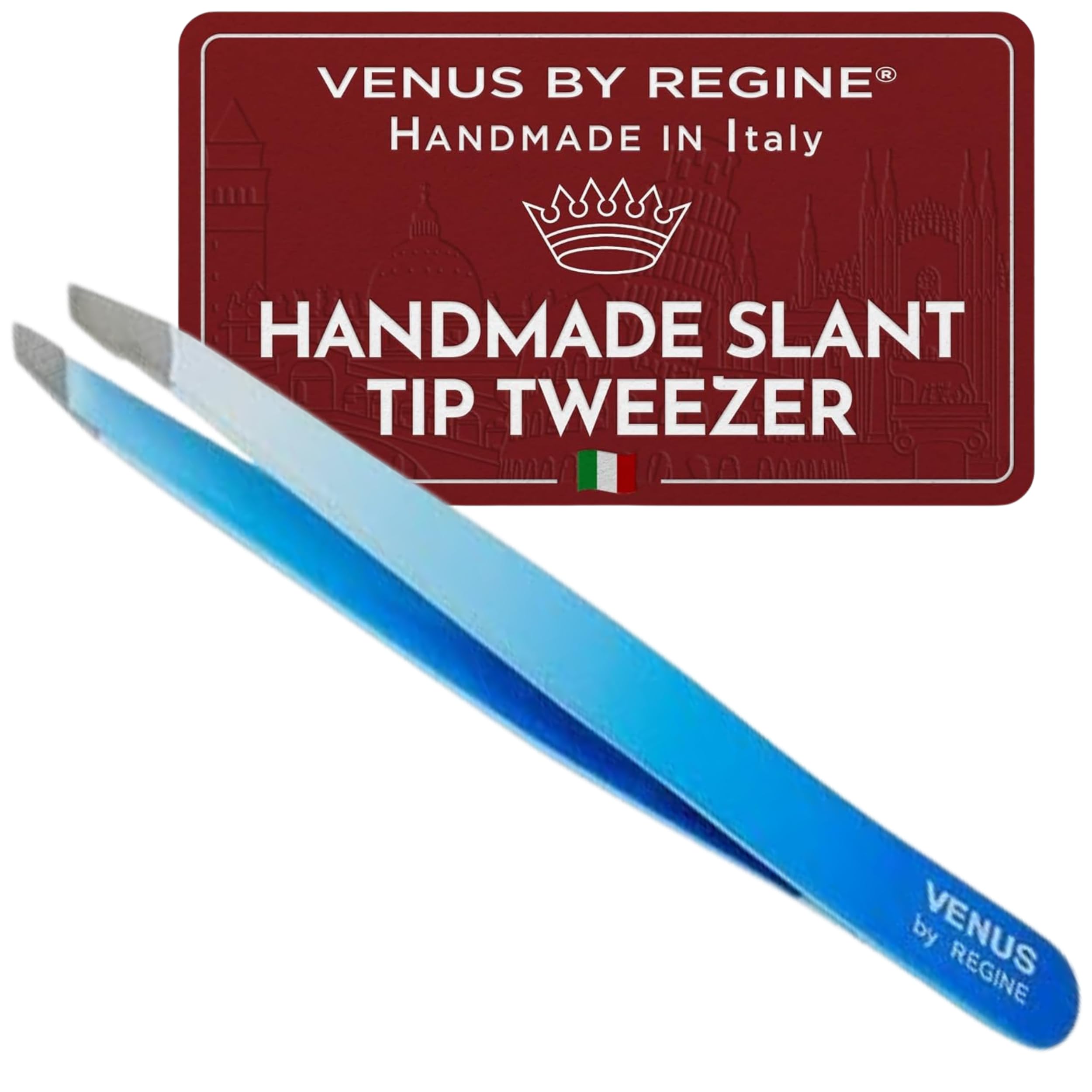 Regine Pink Pearl Slant Tweezers: Precise Professional Eyebrow Shaping Tool