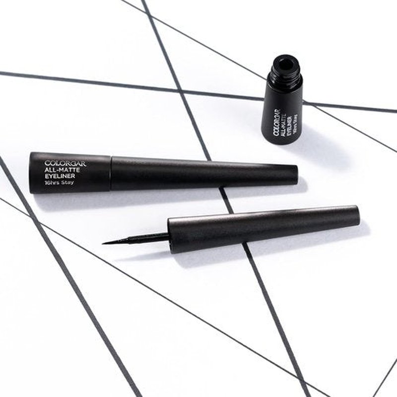 Colorbar All-Matte Eye Liner - Precision Liquid Eyeliner with Innovative Applicator - Quick-Drying, High-Pigment - 001 Matte Black - 0.08 oz