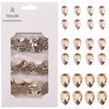 Tisslan 100pcs Flatback Glass 3D Champagne Nail Gem Glue Fix Pear Shape Large and Small Crystal Rhinestone Bulk Charms for Nail Art Designs Jewelry Making DIY Crafts