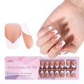 NMKL38 300Pcs V Shape Classical French Tip Nails, 15 Size Press on Nails, French Tip Gel Nails for DIY Nail Art