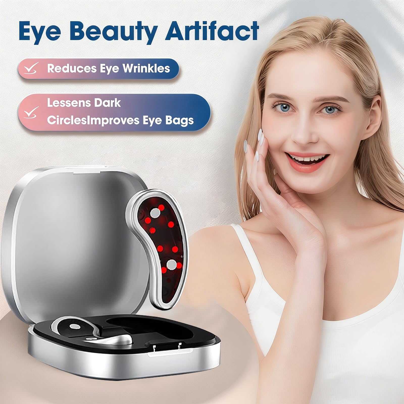 Newtiful Eye Pods for Under Eyes Bags, Eyes Lift Instant Cream, Red Light Therapy Eyes Pads Patches for Dark (1 PC Eye Pods)