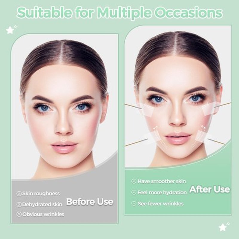 LadPemo Invisible Face Lifting Tape, 100Pcs Face Lift Tape, Facelift Tape for Face Invisible with 8 Strings, Facial Lift Strips and Bands for Sagging Skin, Makeup Face Neck Tape for Eyes and Brows