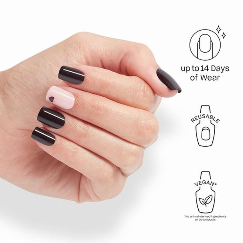 OPI On Point Press On Nails - Short Round & Squoval Styles | 24 Count with Nail Glue | Long Lasting, Reusable
