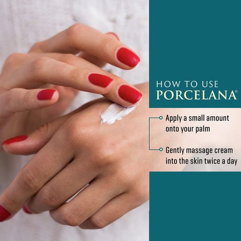 Porcelana Rejuvenating Hand Cream - Moisturizing & Anti Aging Lotion - Non Greasy Formula Evens Skin Tone & Dermatologist Recommended (2 oz)