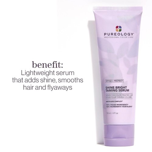 Pureology Style + Protect Shine Bright Taming Serum - Smooths Color-Treated Hair & Enhances Shine, Vegan