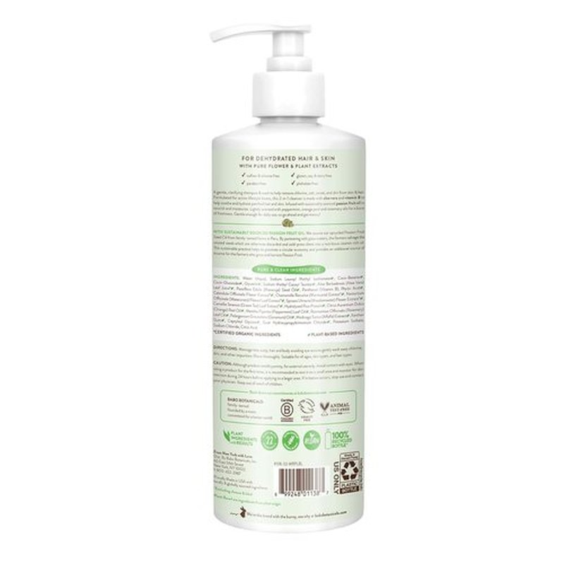 Babo Botanicals Citrus Mint & Passion Fruit Shampoo | Purifying Hair & Body Wash for All Ages