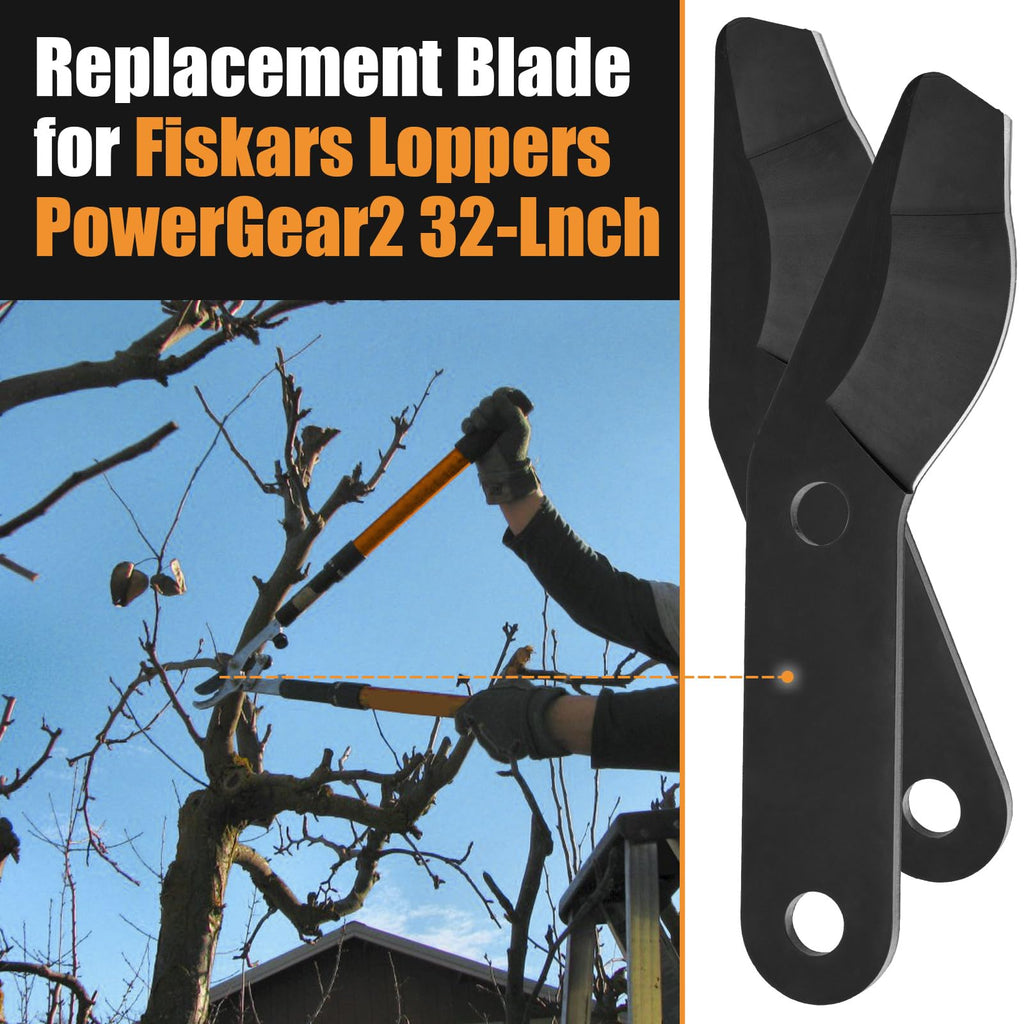2 PC Steel Lopper Blades Replacement for Fiskars PowerGear 25"/31" & PowerGear 2 27"/32", Coated for Gardening Tools