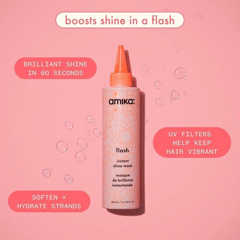 Amika Flash Instant Shine Mask - Nourishing Hair Treatment for Radiant Shine | 8 oz