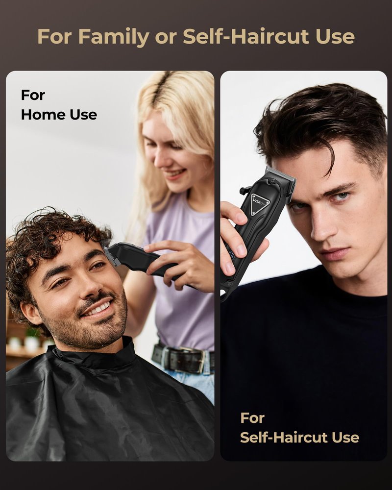 VGRPRO Electric Hair Clippers for Men, Cordless Clipper and Trimmer Set, Clippers for Hair Cutting Kit with Long Battery Life, Hair Grooming Trimmer for Family Kids and Self-Haircut Use