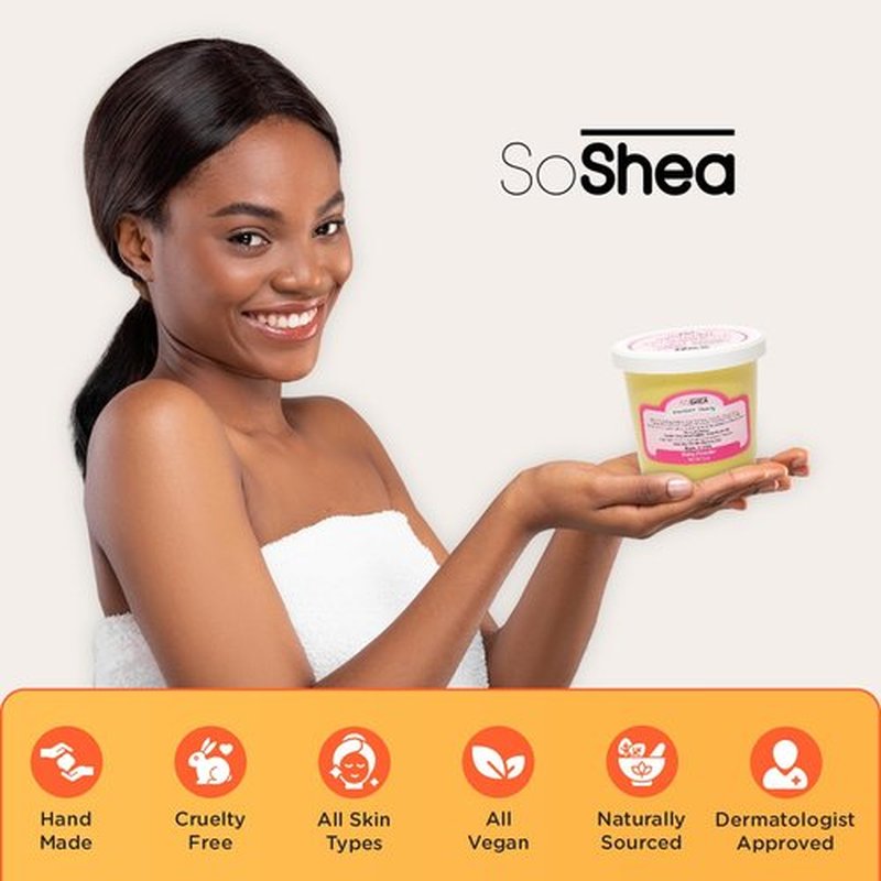 SoShea Whipped Shea Butter Baby Powder - Nourishes, Moisturizes & Renews | 100% African Pure Shea Butter | Cold-Pressed & Cold-Processed | No Dyes & Parabens | Vegan | 11.50oz / 326g