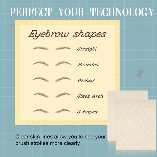 Leelosp 24 Pieces Microblading Practice Skin Double Sided Microblading Supplies Eyebrows Tattoo Fake Practice Skin Silicone No Ink Makeup Silicone Fake Brow Sheet