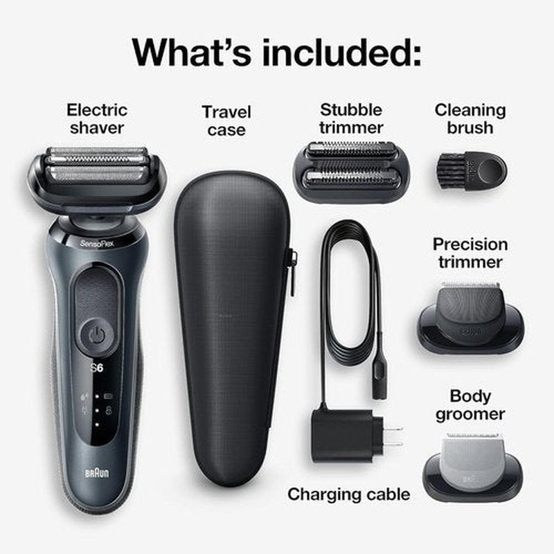 Braun Series 6 6046cs Electric Razor - Wet & Dry Cordless Foil Shaver with Trimmer & Travel Case, Black
