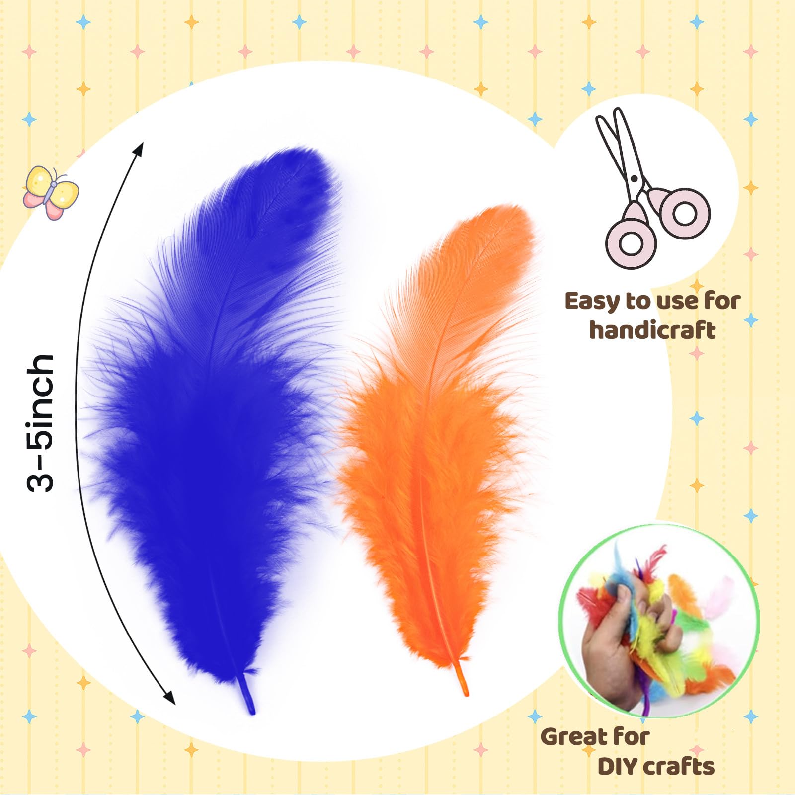 1600Pcs Colorful Craft Rooster Feathers 3-5-inch Bulk Feathers for Crafting Crafts, Wedding, Family Party Decorations, Dream Catcher Supplies, Natural Feathers (Multicolor)