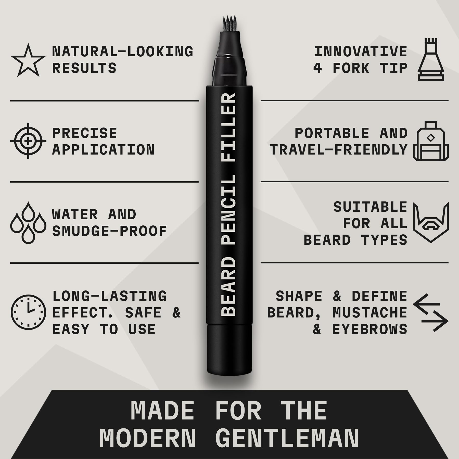 Striking Viking Vanilla Beard Oil (Large 2 oz.) and 4-Tip Beard Pencil Filler for Men (2 pack) with Brush