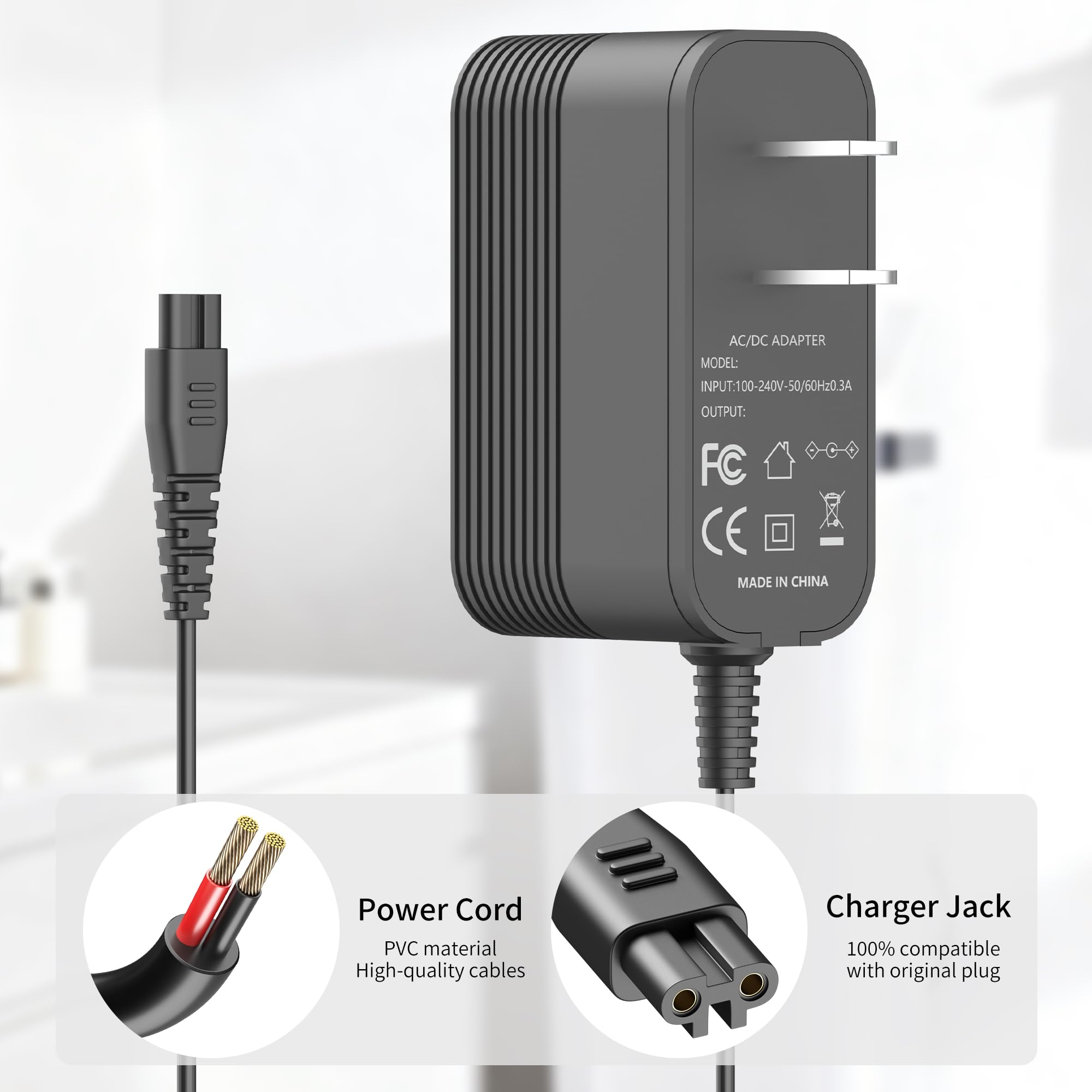 5V Charger for Remington Shaver Compatible with Remington XR7000 XR7120 XR1770-1TV Razor and Wet/Dry Bald Head Shaver Adapter Power Cord