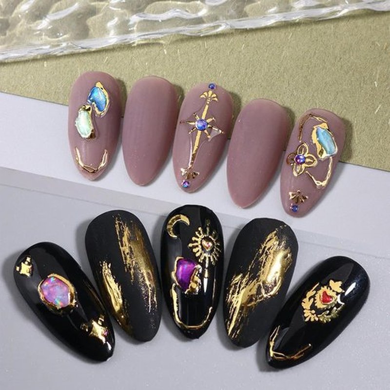 5D Gem Nail Art Sticker Decals Self Adhesive Crystal Rhinestone Embossed Nail Stickers Gem Design 5 Sheet