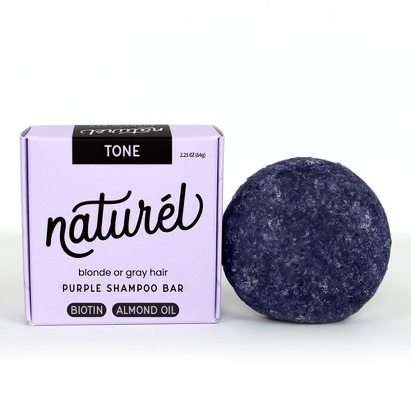 NATURÉL Loxy Purple Toning Shampoo Bar Soap for Blonde or Grey Hair | Biotin & Almond Oil | Vegan & Cruelty Free | Zero Waste | Made in USA