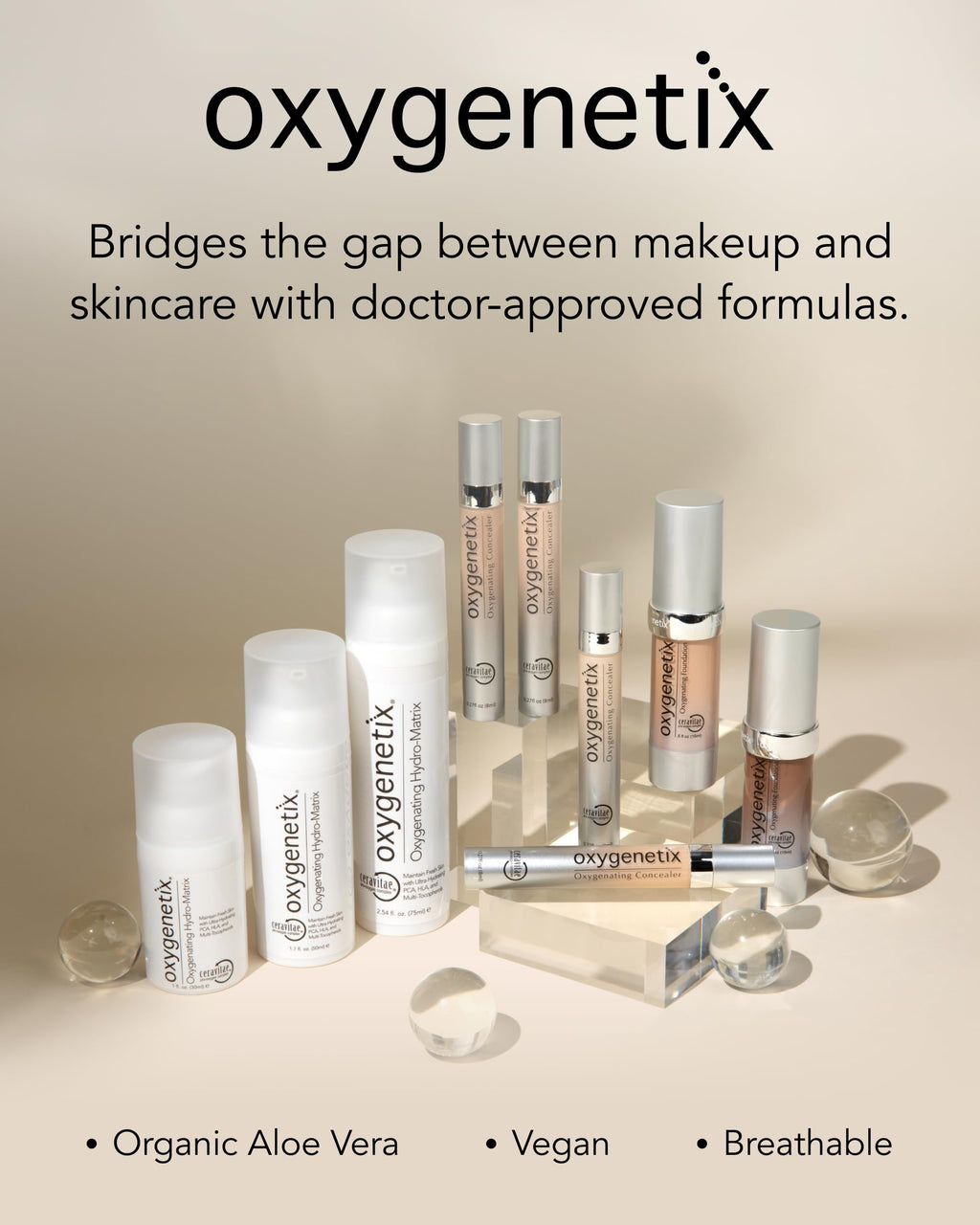 Oxygenetix Concealer Brush | Slanted Precision Beauty Makeup Brush with Vegan Bristles | Blending Tool for Face & Contour