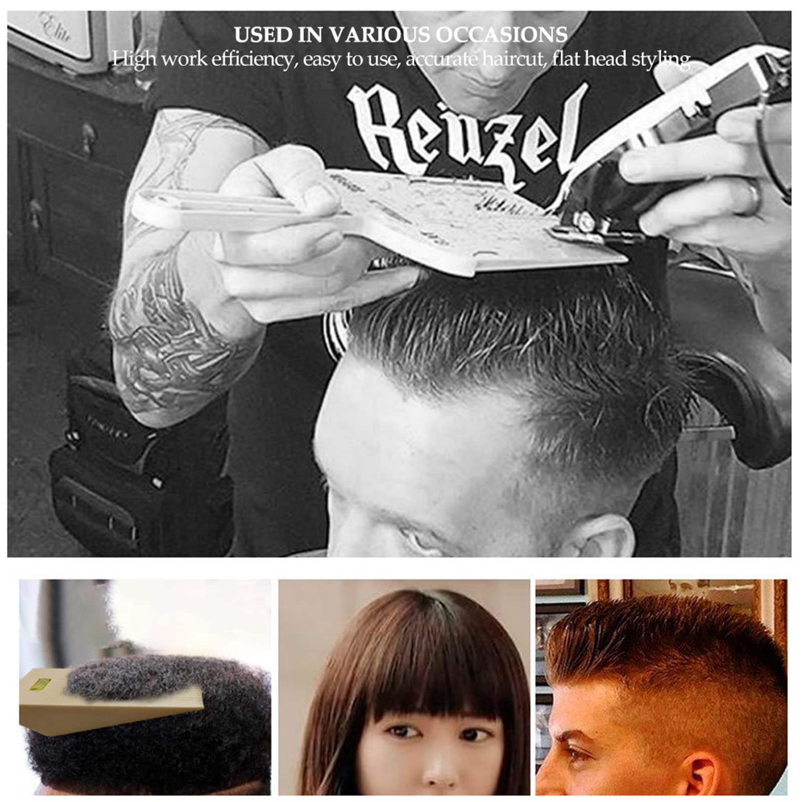Joyzan Flat Top Guide Hair Comb, Haircut Level Bang Oil Barber Clipper Comb