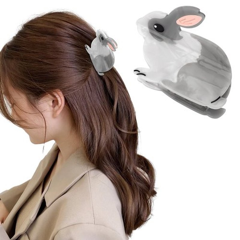 Hapdoo Rabbit Hair Clip, Cute Bunny Animal Hair Claw Clip for Women Girls, Acetate Funny Farm Hair Accessories Easter Gift