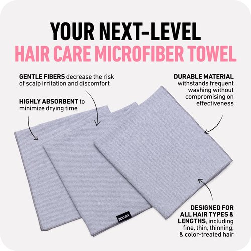 Boldify Quick Dry Microfiber Towel Wrap for Women - for Thin and Curly Hair - Anti Frizz Plopping Towel, Fast Drying Turban - Grey