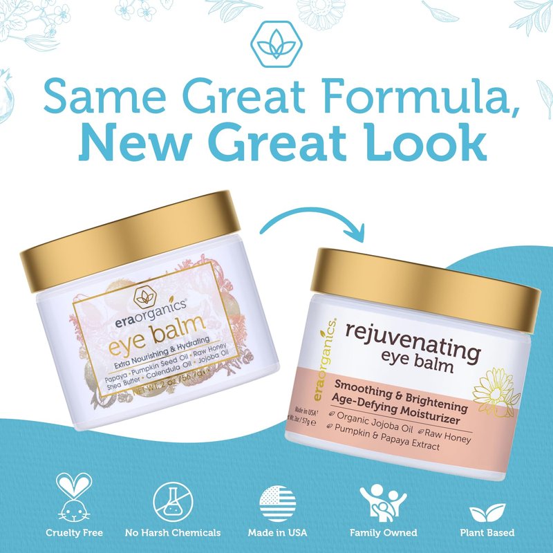 USDA Organic Eye Moisturizer Cream - Rejuvenating Age-Defying Balm with Jojoba & Argan Oil for Sensitive Skin