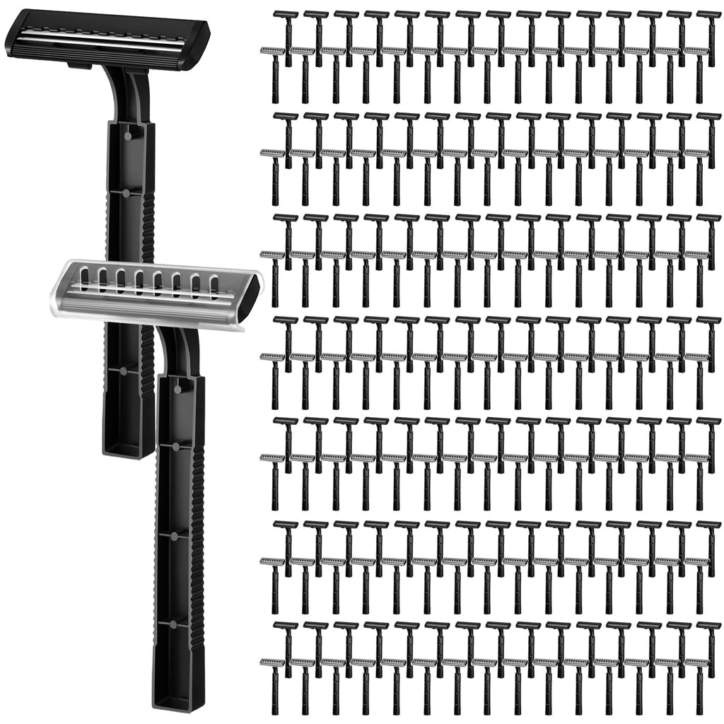Jutom 800 Pcs Disposable Razors Bulk Twin Blade Shaving Razors with Safety Cap Stainless Steel Portable for Hotel Guest Supply for Shelter Charity Travel Emergency Hygiene Kits Men Women