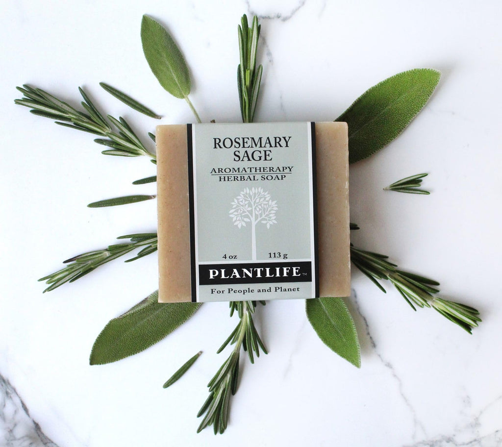 Plantlife Rosemary Sage 6-Pack Bar Soap - Moisturizing and Soothing Soap for Your Skin - Hand Crafted Using Plant-Based Ingredients - Made in California 4oz Bar