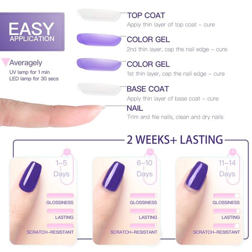 Gellen Nude Gray & Neutral Pink 6 Color Soak Off UV Gel Nail Polish Home Salon Manicure Kit