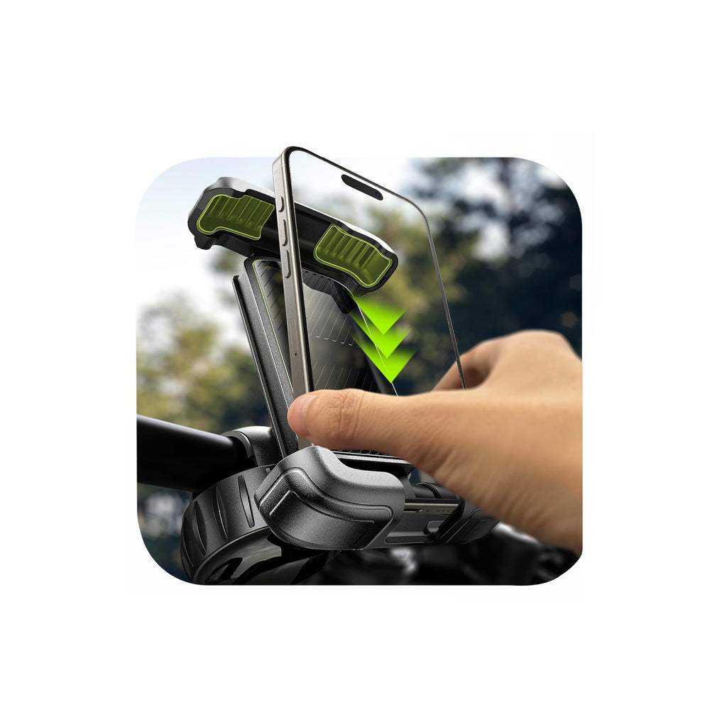 LISEN Bike Phone Holder, [Super Easy Install] Motorcycle Phone Mount Ebike Accessories Bicycle Handlebar Holder Mount Gifts for Adults Kids Men Mountain Mini Bike Scooter Gear Accessories, Black