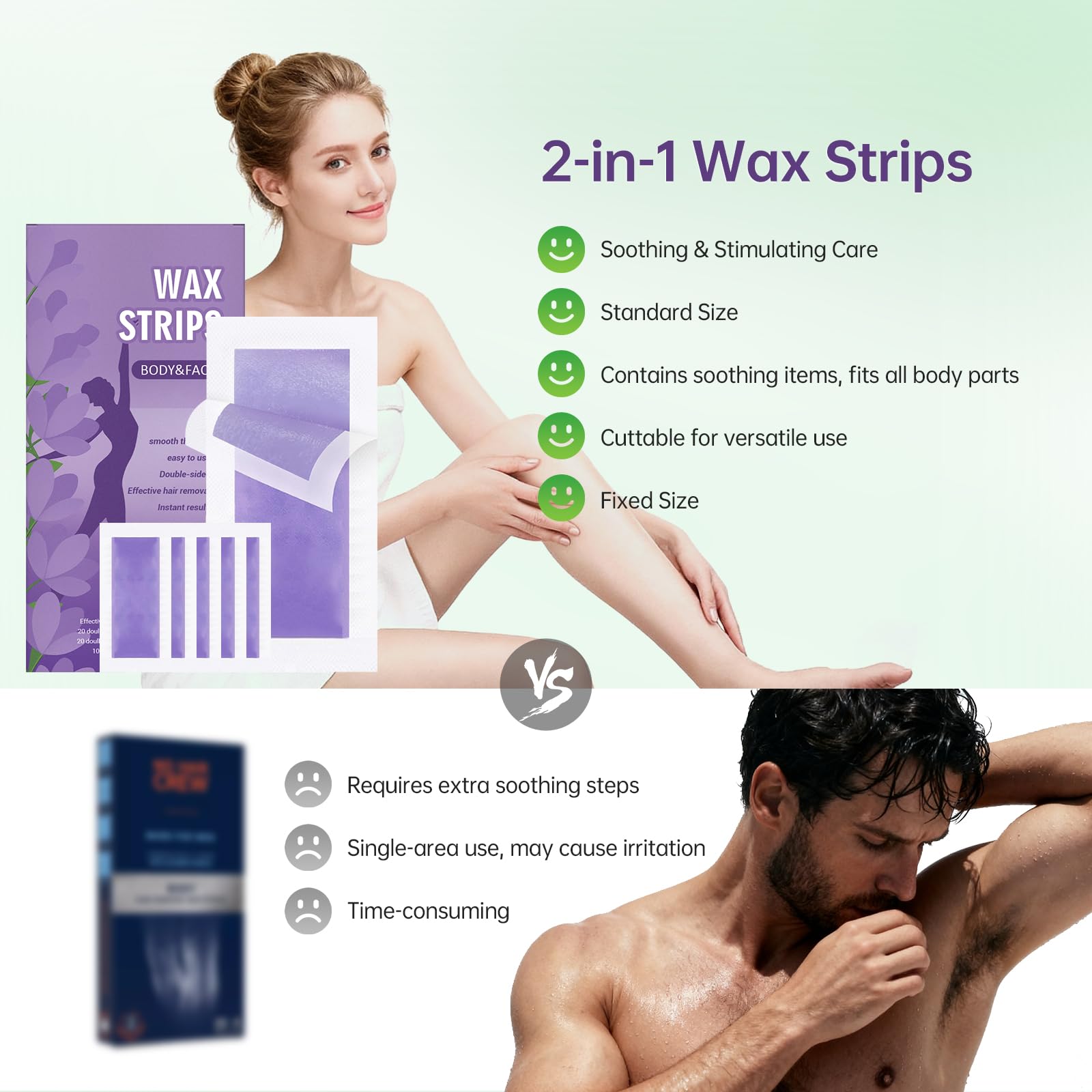 Nest Timber Wax Strips for Hair Removal – 50Count with Soothing Wipes – No Heat Waxing Kit for Women & Men, Face & Body, Bikini, Legs, Underarms – Travel-Friendly & Gentle on Skin