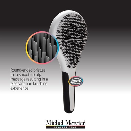 Michel Mercier Pro Wet and Dry Detangler - 428 Bristles Hair Brush for Split Ends - Painlessly Glides Through Tangles - Thick and Curly Hair - 1 pc