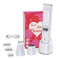 Bikini Trimmer for Women, 3 in 1 Painless Razors, Electric Shaver for Leg Pubic Armpit Facial Hair Shaving, Waterproof Groomer, Hygiene Ceramic Blade,Cordless and Rechargeable (White)
