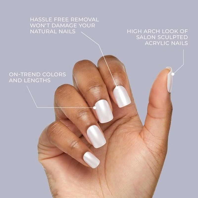 KISS Gel Fantasy Press-On Nails - 'Aim High' Black Squoval Shape | Includes Glue & Accessories