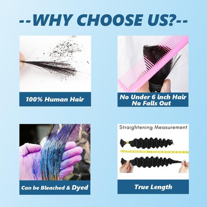 Human Braiding Hair For Boho Braids 110g Jerry Curly Bundles Human Hair 12A Remy Boho Human Hair For Braiding No Weft 2 Bundles/Pack Bulk Boho Hair for Braiding 18 inch Natural Black