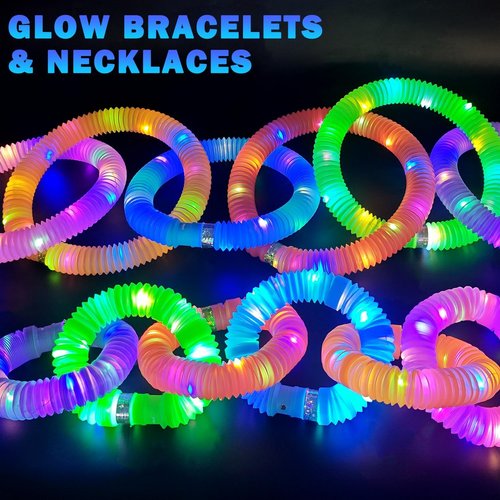 Glow Sticks | 6 PCS Camping Essentials for Kids - Light Up Pop Tube Wand Toys & LED Accessories