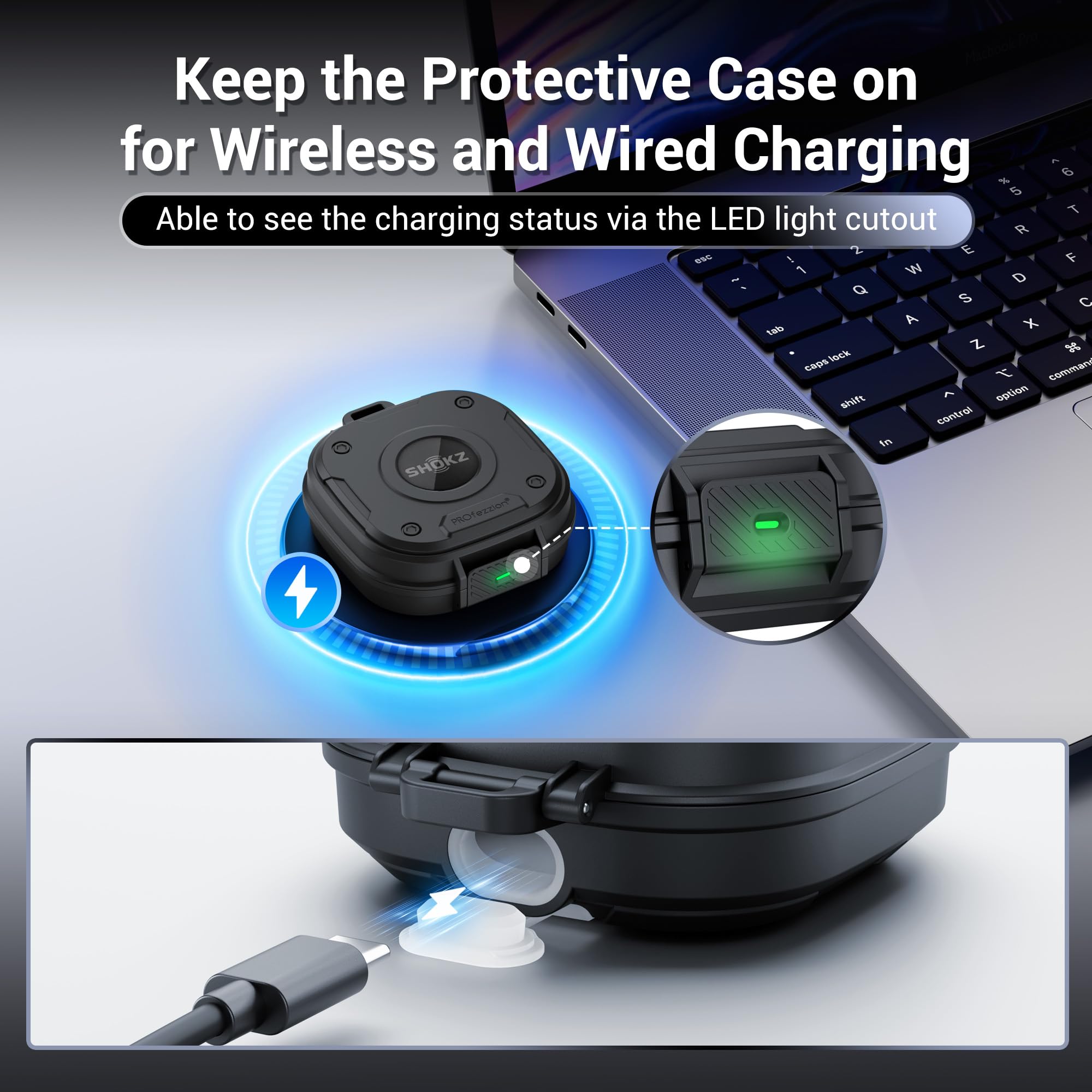 PROfezzion for Shokz OpenFit 2+ Case Cover with Lock, Heavy Duty Hard Shell