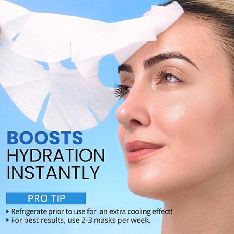 Ebanel Collagen Face Masks - 10 Pack with Hyaluronic Acid & Vitamin C for Instant Brightening & Hydration