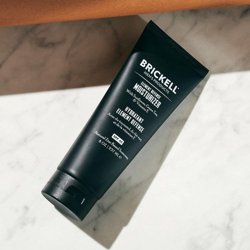 Brickell Men's Element Defense SPF 45 Moisturizer - Natural Zinc Oxide Sunscreen, Hydrates & Protects Skin, 8 Oz, Unscented