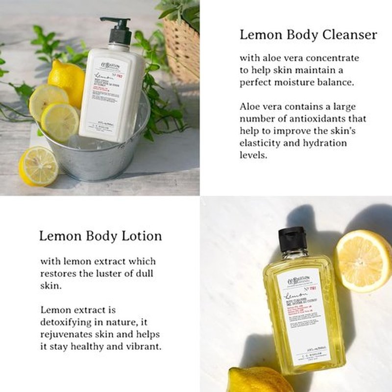 C.O. Bigelow Apothecary Bodycare Gift Set - Lemon Body Wash & Moisturizing Lotion | 10 Fl Oz, Set of 2