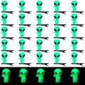 Luinabio 30 Pcs Mini Alien Glow in the Dark Hair Clips Alien Hairpins for Space Theme Party Funny Hair Clips Halloween Accessories for Rave Music Festival