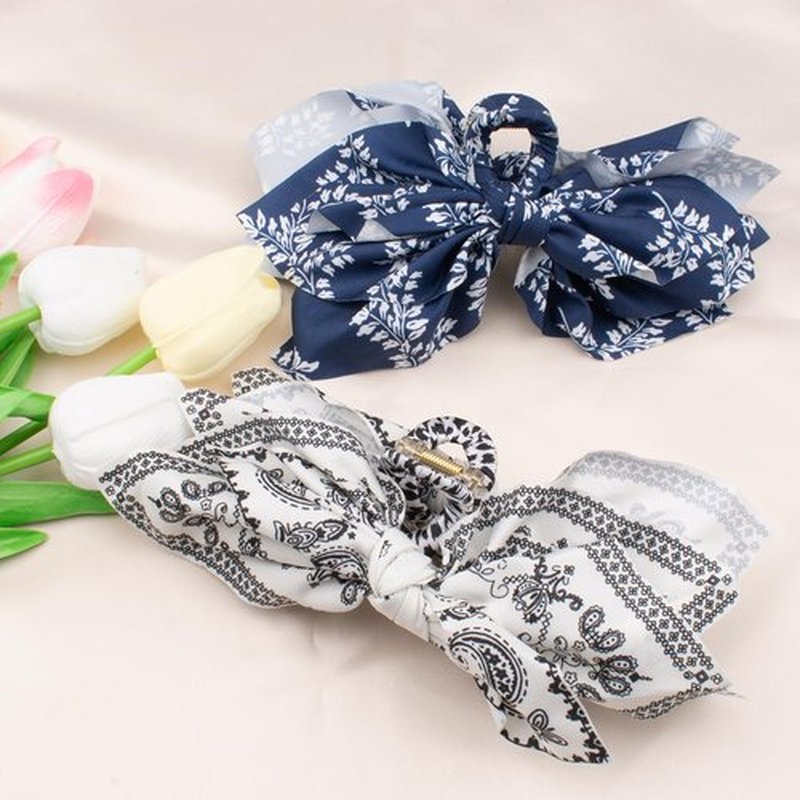 Bow Claw Hair Clips 2PCS Paisley Big Hair Bows for Women Butterfly Styling Large Hair Clips for Thick Hair for Girls Hair Accessories for Teens Gifts for Ladies