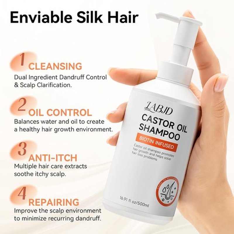 Castor Oil Shampoo & Conditioner Set - Strengthen & Cleanse Thin Hair | Sulfate-Free, 16.9 FL Oz