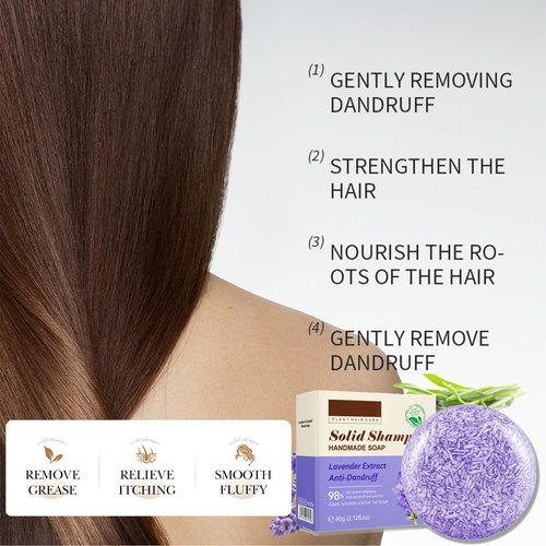 Grospe Lavender Essential Oil Shampoo Bar - Deep Cleansing & Moisturizing | Relieves Itching & Dandruff