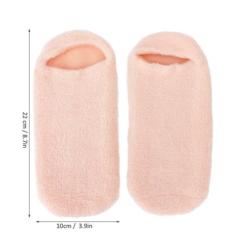 Brrnoo 2pcs Moisturizing Socks, Silicone Gel Socks for Women, Extra Soft Gel Socks for Dry Cracked Feet, Repairing Rough Skin, Essential Oil Gel Layer, 22 x 10cm / 8.7 x 3.9in